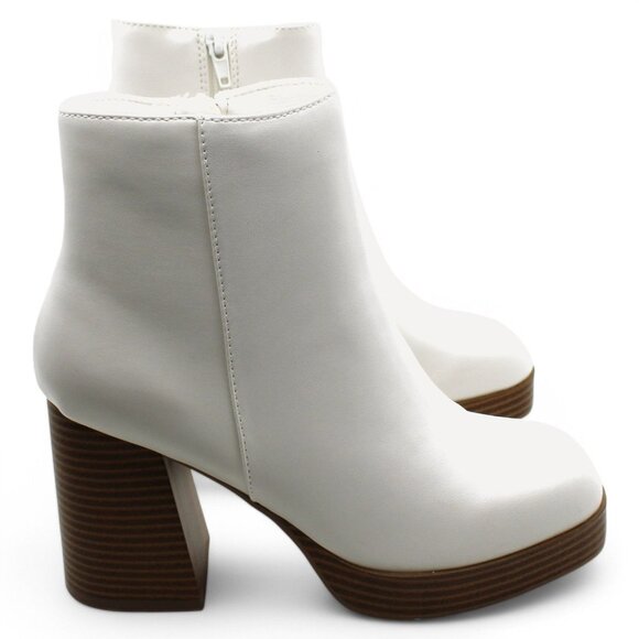 Sugar Womens Faux Leather Embossed Ankle Boots - Picture 3 of 8